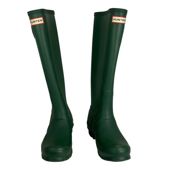 HUNTER Original Tall Womens Size 6 Green Outdoor Waterproof Knee High Rain Boots - Picture 2 of 14